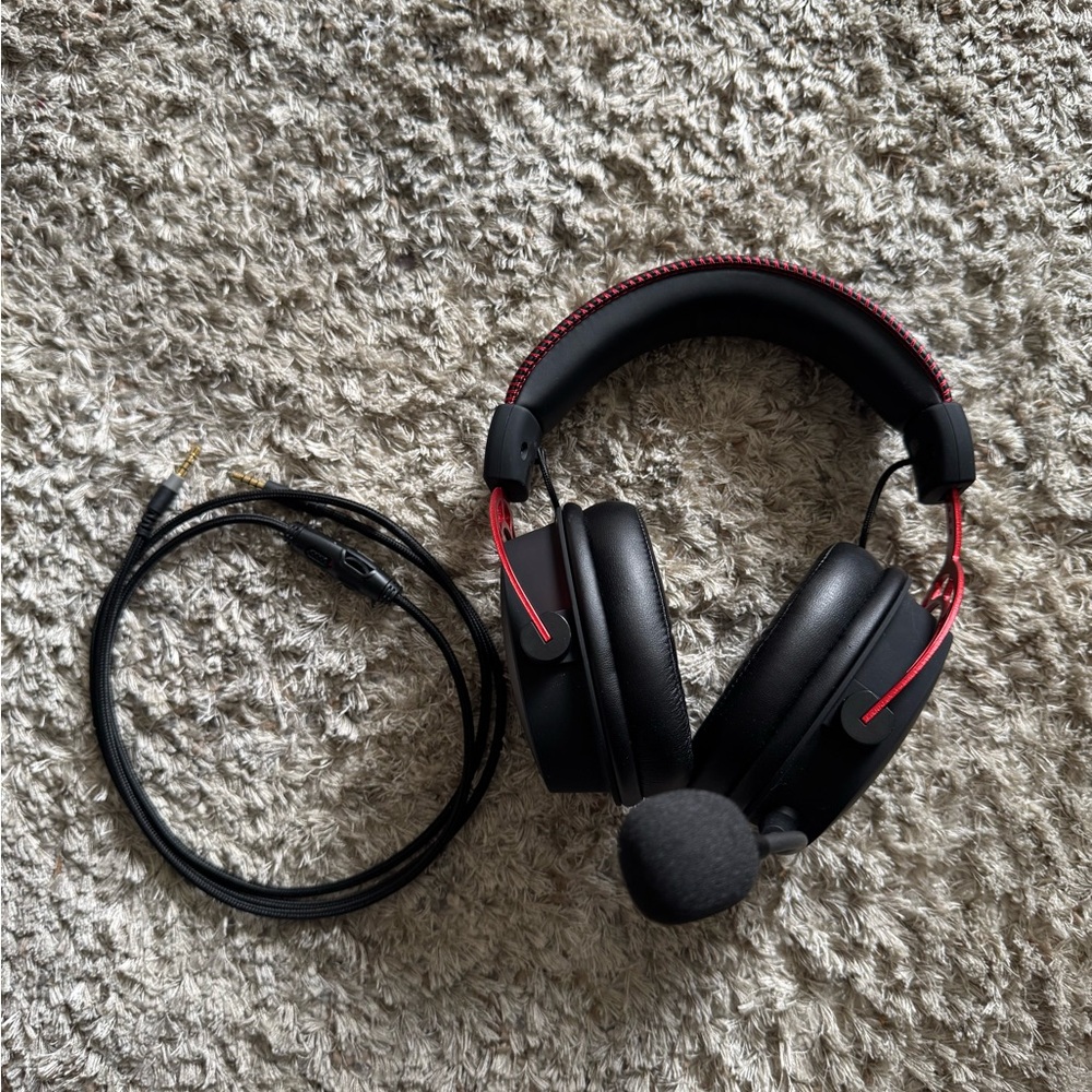 HyperX Cloud Alpha Gaming Headset – Black & Red Wired Headphones with Mic